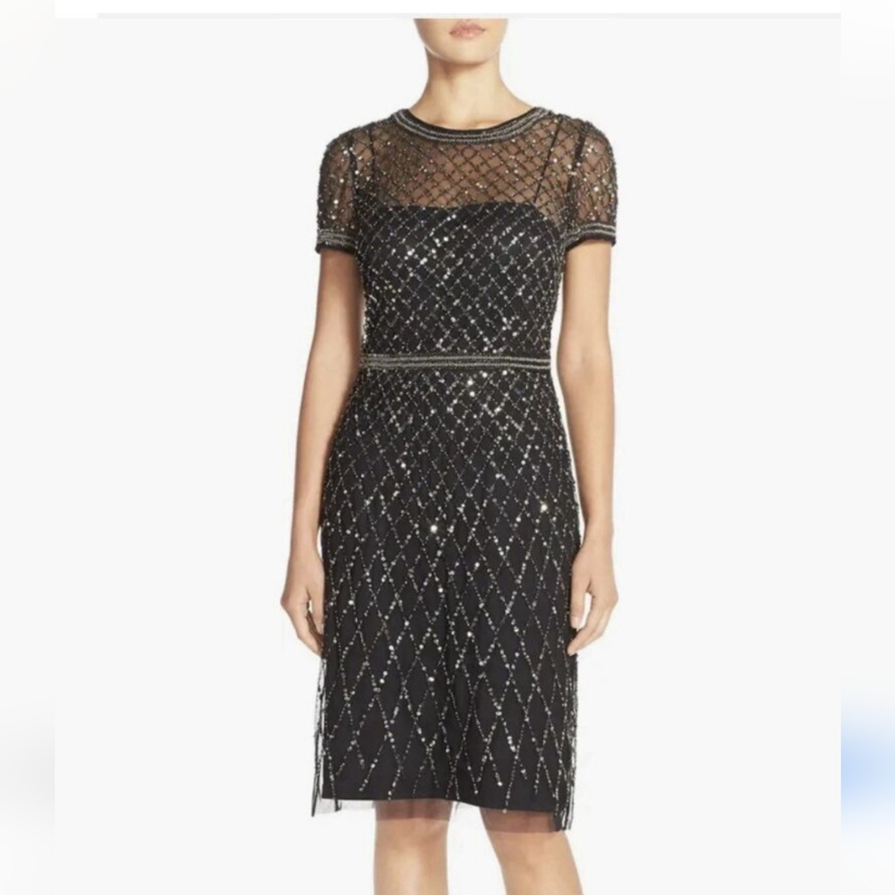 Adrianna Papell Geometric pattern cocktail dress, size 6
